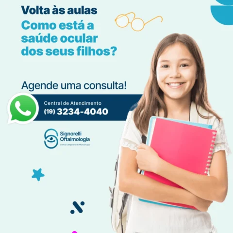 Atenção aos olhos dos pequenos estudantes na volta às aulas